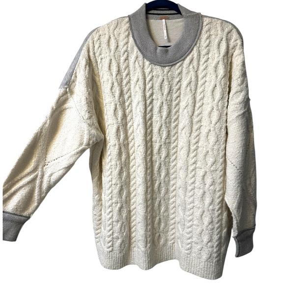 FREE PEOPLE Olympia Tunic Cable Knit Chunky Sweater Sweatshirt XS OVERSIZED S M - Picture 14 of 16